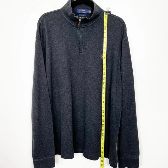 Polo Ralph Lauren Mens Estate Rib 1/4 Zip Pullover Sweater Color Pony XL Gray - Picture 5 of 8